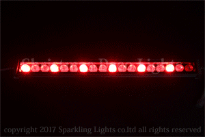 LEDウオールウオッシャー、長型50cm、DC24V、23W、RGB(3ch)、18灯、照射角12度
