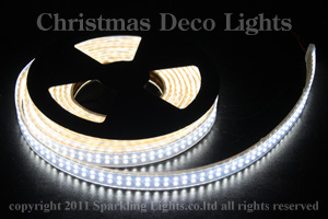 防水型LEDテープライト、SMD3528型2列タイプ、ホワイト、1200球、5m、部品別売り