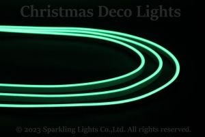 どこでも切れるLEDネオンフレックス DW0613-D1A、上面発光(ドーム型)、DC24V、幅6×高さ13mm、シリコンチューブ、長さ5m、グリーン