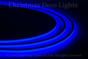 どこでも切れるLEDネオンフレックス DW1010-SF1A、側面発光(フラット型)、DC24V、幅10×高さ10mm、シリコンチューブ、長さ5m、ブルー