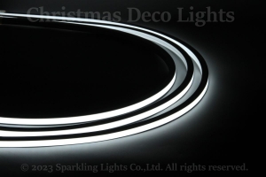 どこでも切れるLEDネオンフレックス DW1010-SF1A、側面発光(フラット型)、DC24V、幅10×高さ10mm、シリコンチューブ、長さ5m、ホワイト