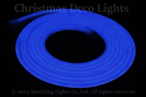 LEDネオンフレックス DW1015-D1、上面発光(ドーム型)、DC24V、幅10mm、長さ5m、ブルー