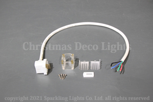 RGB3ch LEDネオンフレックス RW10-D1／F1用 電源・信号入力ケーブル(4芯先バラ)、サイド出しタイプ