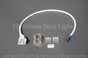 RGB3ch LEDネオンフレックス RW10-D1／F1用 電源・信号入力ケーブル(4芯先バラ)、ストレートタイプ
