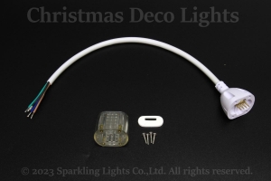 両面発光 RGB3ch LEDネオンフレックス RW11-BD1用 電源・信号入力ケーブル(4芯先バラ)、ストレートタイプ