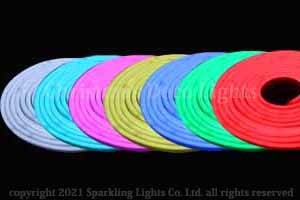 丸型360°RGB3ch LEDネオンフレックス RW18-R1-100、DC100V、直径18mm、長さ10m