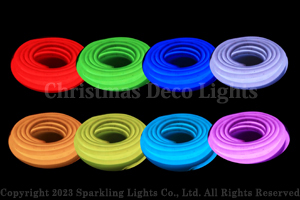 丸型360°RGB3ch LEDネオンフレックス RW18-R1-24、DC24V、直径18mm、長さ10m