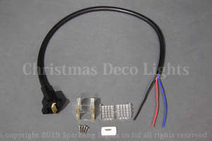 SPI対応LEDネオンフレックス SW10-D1用 電源・信号入力ケーブル(3芯先バラ)、ストレートタイプ