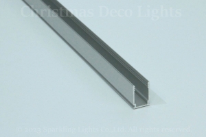 アルミレール、内寸幅10×高さ14mm、外寸幅12.5×高さ17.7mm、長さ1m (LEDネオンフレックス 幅9-10mm／高さ15-20mm用)