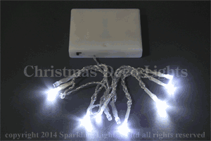 乾電池式LEDイルミネーション、ストリング、フェード、10球、ホワイト(白)