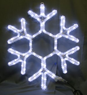 LEDスノーフレーク、60cm、ホワイト