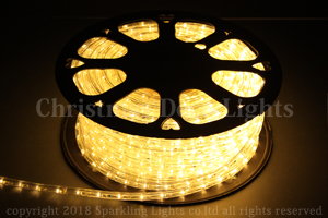 DC24V仕様 LEDロープ(チューブ)ライト、10mm2芯、電球色(イエローゴールド)、50m、部品別売り