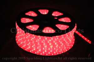 13mm2芯、LEDロープ(チューブ)ライト、レッド(赤)、50m、部品別売り、アウトレット
