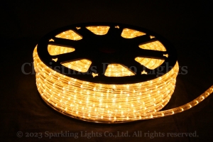 13mm2芯、LEDロープ(チューブ)ライト、電球色(オレンジゴールド)、50m、カット単位2m、パワーコード・エンドキャップ付