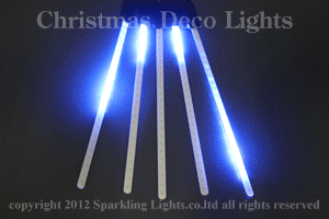 LEDスノーフォール、1608SMD型、30cm、5本セット、青