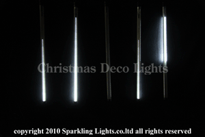 LEDスノーフォール、チューブ型(直径3cm)、70cm、5本セット、白