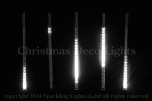 LEDスノーフォール、ミニオーバル型、30cm、5本セット、白