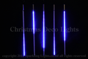 LEDスノーフォール、ミニオーバル型、50cm、5本セット、青