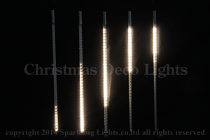 LEDスノーフォール、ミニオーバル型、50cm、5本セット、電球色
