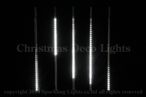 LEDスノーフォール、ミニオーバル型、50cm、5本セット、白