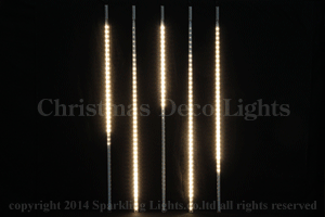 LEDスノーフォール、ミニオーバル型、80cm、5本セット、電球色