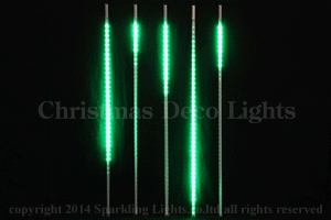 LEDスノーフォール、ミニオーバル型、80cm、5本セット、緑