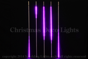 LEDスノーフォール、ミニオーバル型、80cm、5本セット、ピンク