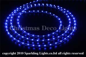 防水型LEDテープライト、側面発光、SMD335型、ブルー、300球、5m巻、部品別売り