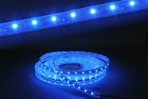防水型LEDテープライト、SMD3528型、ブルー、300球、5m巻、部品別売り