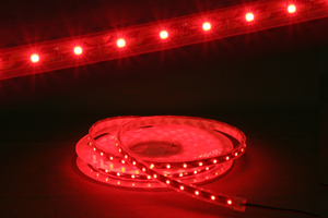 防水型LEDテープライト、SMD3528型、レッド(赤)、300球、5m巻、部品別売り