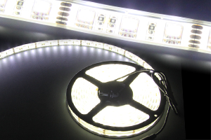防水型LEDテープライト、SMD5050型、ホワイト、300球、5m巻、白基板、部品別売り