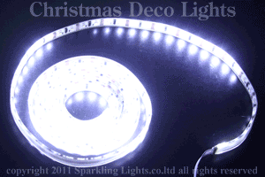 LED光の流れるテープライト、SMD5050型、白、200球、5m、セット（本体、コントローラ、リモコン、電源）
