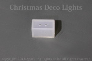 LEDテープライト用エンドキャップ、幅10mm、2芯用穴あき(3528型1列タイプ／側面発光3014型／020型用)