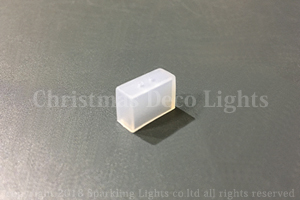 LEDテープライト用エンドキャップ、幅12mm、2芯用穴あき(5050型用)