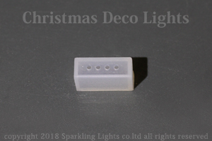 LEDテープライト用エンドキャップ、幅12mm、4芯用穴あき(5050型／側面発光040型用)