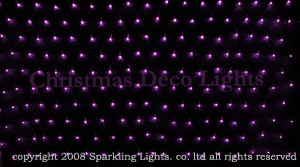 LEDイルミネーション、ネット(網状)、常点、プロ仕様(V3)、180球、黒コード、ライトピンク