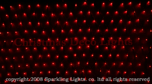 LEDイルミネーション、ネット(網状)、常点、プロ仕様(V3)、180球、黒コード、レッド