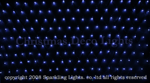 LEDイルミネーション、ネット(網状)、常点、プロ仕様(V3)、180球、黒コード、ホワイト