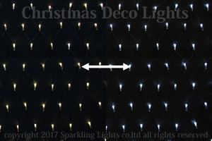 LEDイルミネーション、カラーチェンジネット(網状)、プロ仕様(V4)、180球、黒コード、電球色(イエローゴールド)/ホワイト