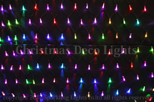 LEDイルミネーション、ネット(網状)、常点、プロ仕様(V4)、180球、黒コード、RGB(1670万色)