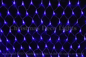 LEDイルミネーション、ネット(網状)、常点、レギュラー仕様(ツエナー無)、180球、シルバーコード、ブルー