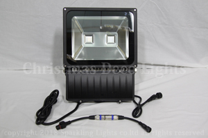DMX対応 COB型RGB LEDウオールウオッシャー R2、矩形、黒筐体、AC100V、2灯、120W
