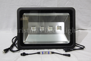 DMX対応 COB型RGB LEDウオールウオッシャー R2、矩形、黒筐体、AC100V、4灯、200W