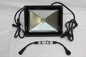 DMX対応 COB型RGB LEDウオールウオッシャー R2.1、矩形、黒筐体、AC100V、1灯、30W