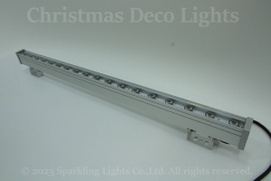 DMX対応 LEDウオールウオッシャー RO-1、長型100cm、DC24V、RGB(3in1)、3W×18灯、照射角30度